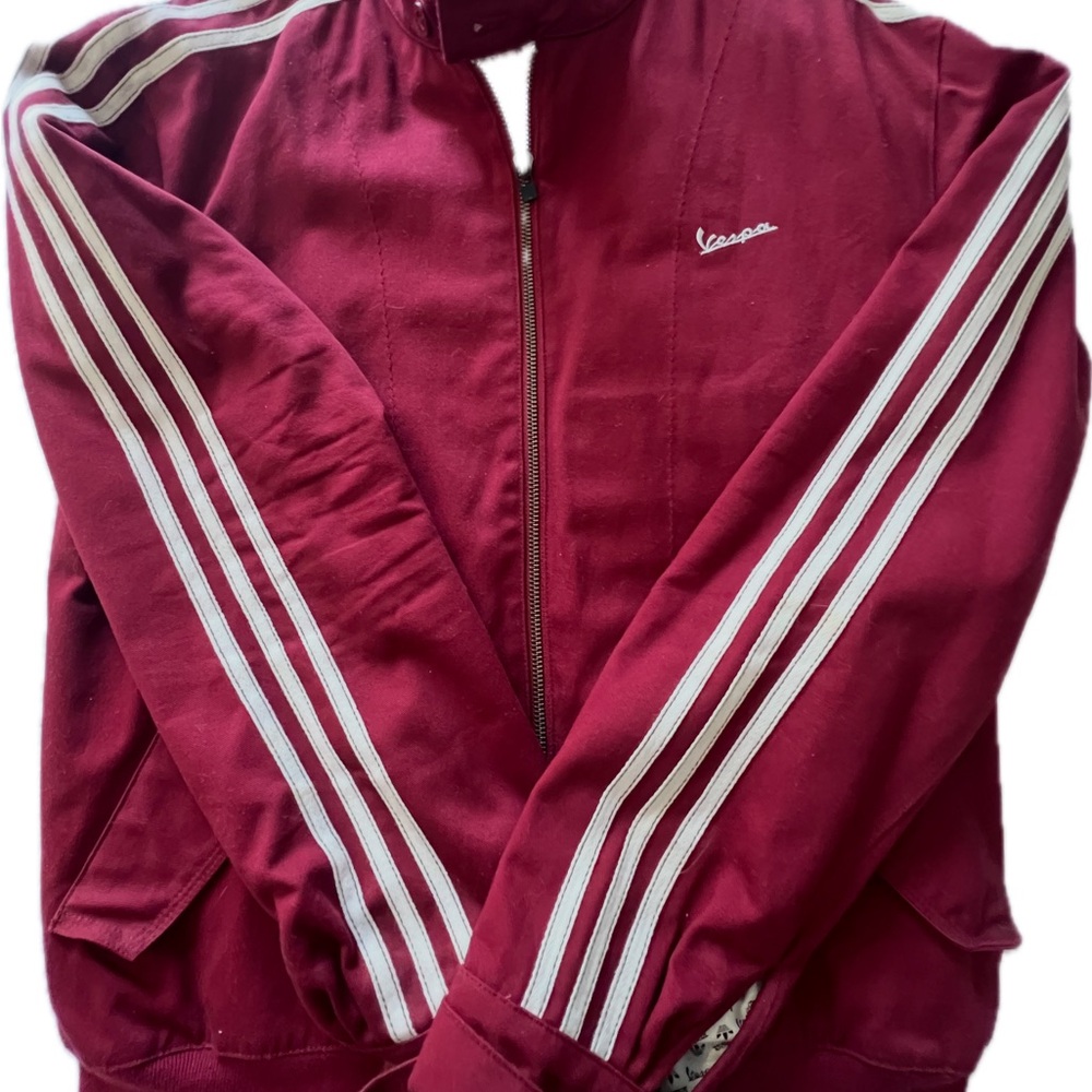 Adidas x Vespa Maroon Jacket with Cream Stripes*rare - Picture 10 of 12